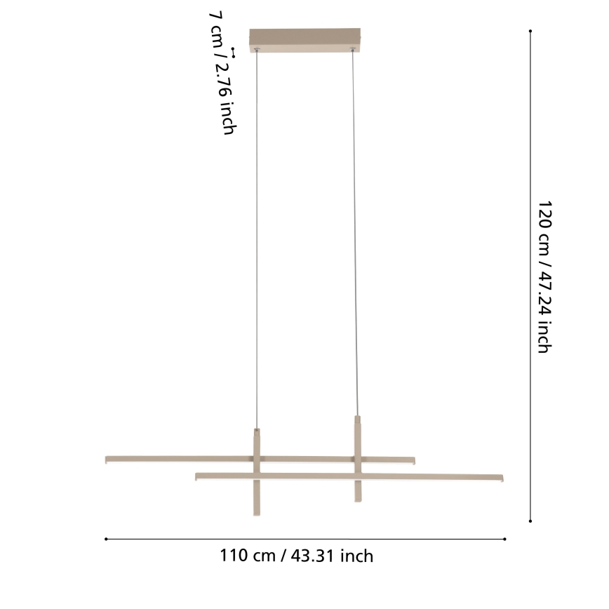 Eglo - Lustră LED suspendată pe cablu LED/20W/230V bej