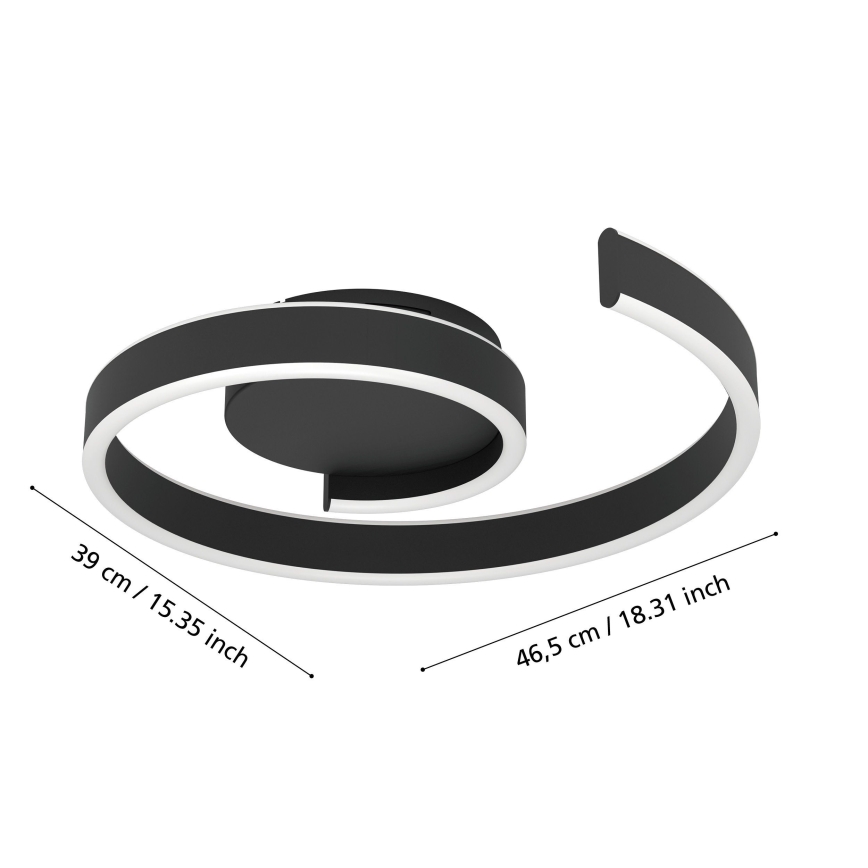 Eglo - Plafonieră LED RGBW dimabilă LED/37W/230V 3000-6500K neagră