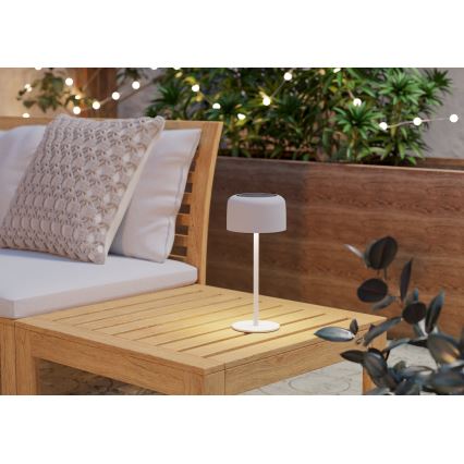 Eglo - Lampă de birou solară reîncărcabilă, tactilă, LED, 2,8 W/3,7 V, 1800 mAh, IP44, albă