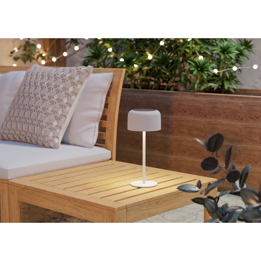 Eglo - Lampă de birou solară reîncărcabilă, tactilă, LED, 2,8 W/3,7 V, 1800 mAh, IP44, albă