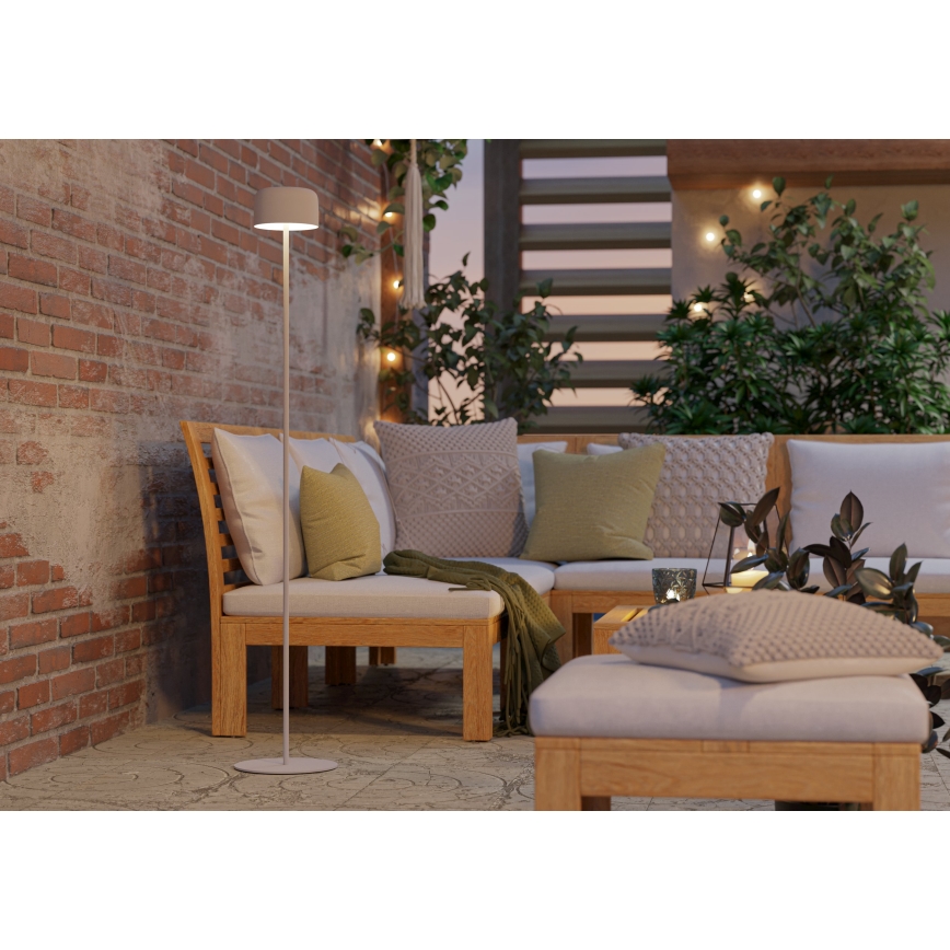 Eglo - Lampă de podea LED solară reîncărcabilă tactilă LED/2,8W/3,7V 1800 mAh IP44 albă