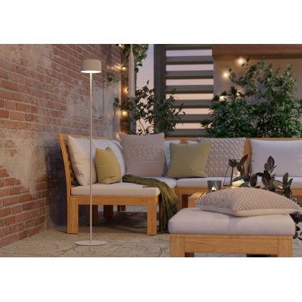 Eglo - Lampă LED solară reîncărcabilă de podea, cu comandă tactilă, 2,8 W / 3,7 V, 1800 mAh, IP44, albă