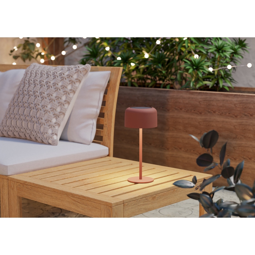 Eglo - Lampă de masă LED solară reîncărcabilă, cu control tactil, LED/2,8W/3,7V 1800 mAh IP44, portocalie