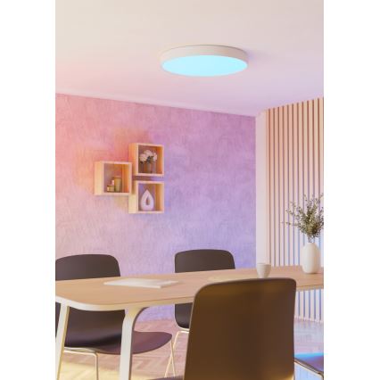 Eglo - Plafonieră LED RGBW compatibilă cu dimmer LED/36,5W/230V 2700-6500K Ø 69 cm albă