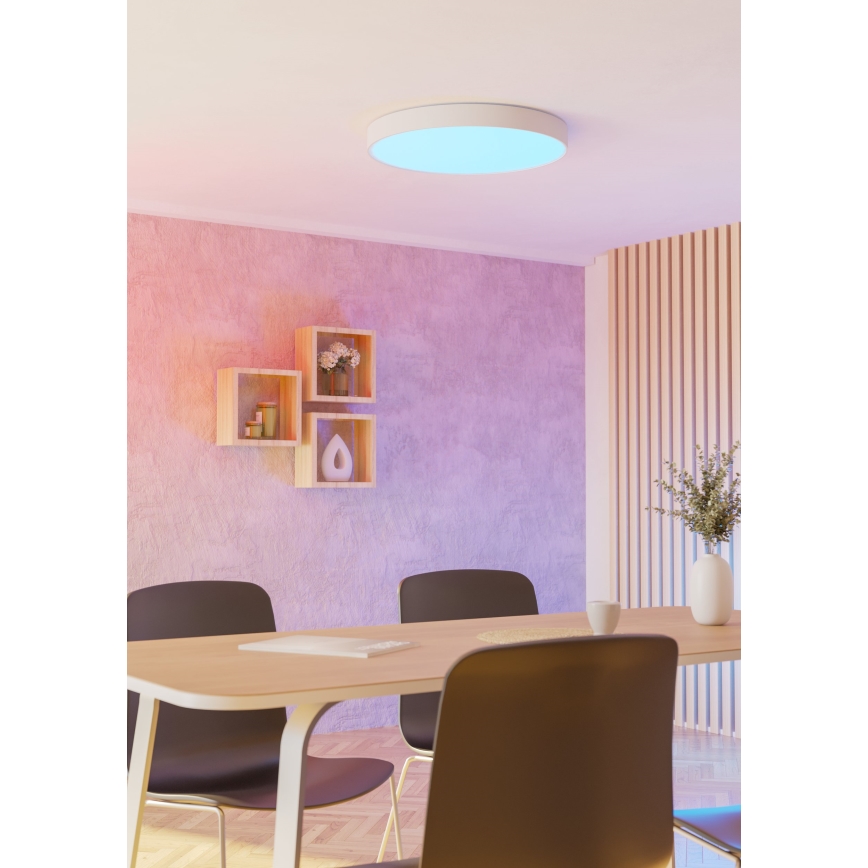 Eglo - Plafonieră LED RGBW compatibilă cu dimmer LED/36,5W/230V 2700-6500K Ø 69 cm albă