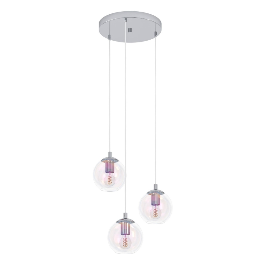 Eglo - Lustră cu cablu 3xE27/60W/230V crom lucios