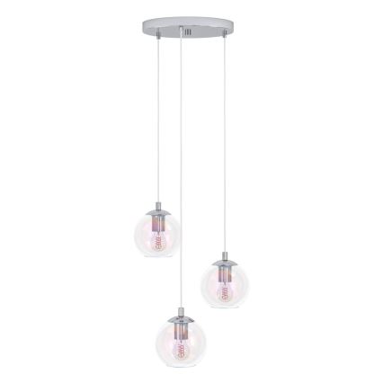 Eglo - Lustră cu cablu 3xE27/60W/230V crom lucios