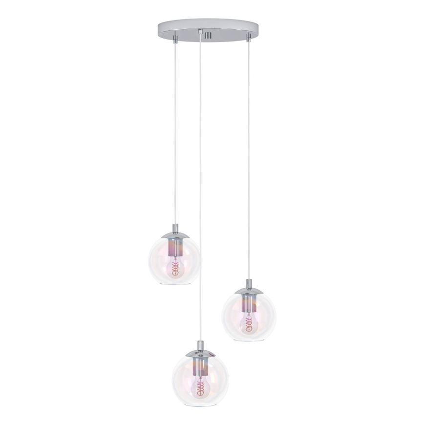 Eglo - Lustră cu cablu 3xE27/60W/230V crom lucios