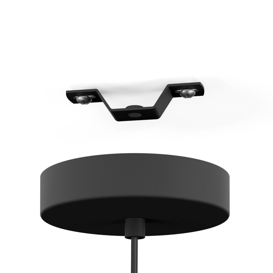 Eglo - Pendul suspendat pe cablu 1xE27/60W/230V negru/bej/fumuriu