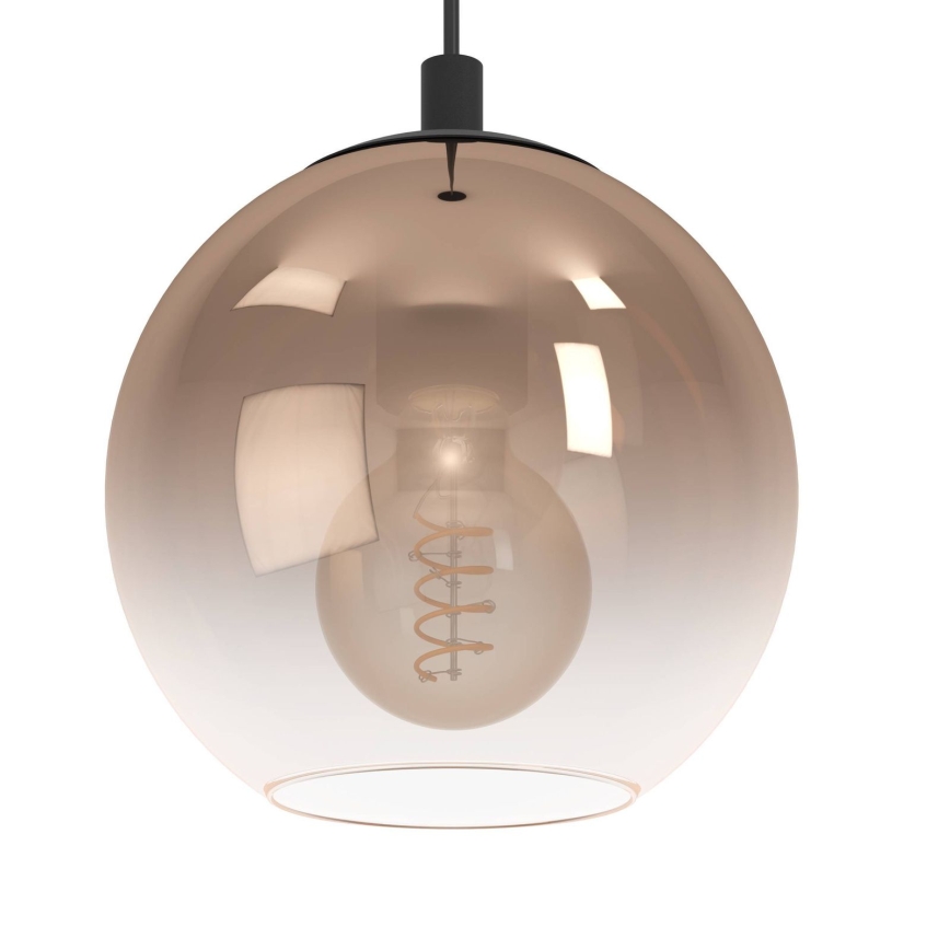 Eglo - Lampă suspendată pe cablu 3xE27/60W/230V negru/bej/fumuriu