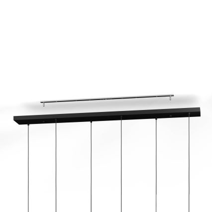 Eglo - Candelabru suspendat pe cablu, 10 x E27, 60 W, 230 V, negru/bej/fumuriu