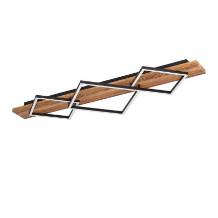 Eglo - Plafonieră LED 2xLED/13W/230V + LED/16W negru/maro