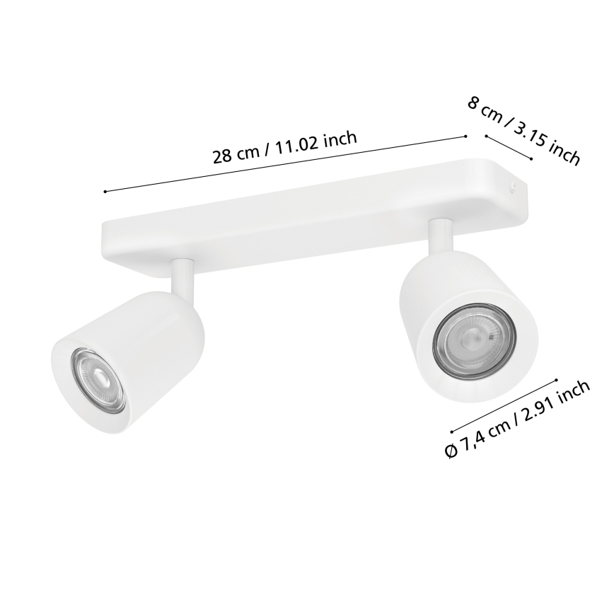 Eglo - Lampă spot 2xGU10/10W/230V albă