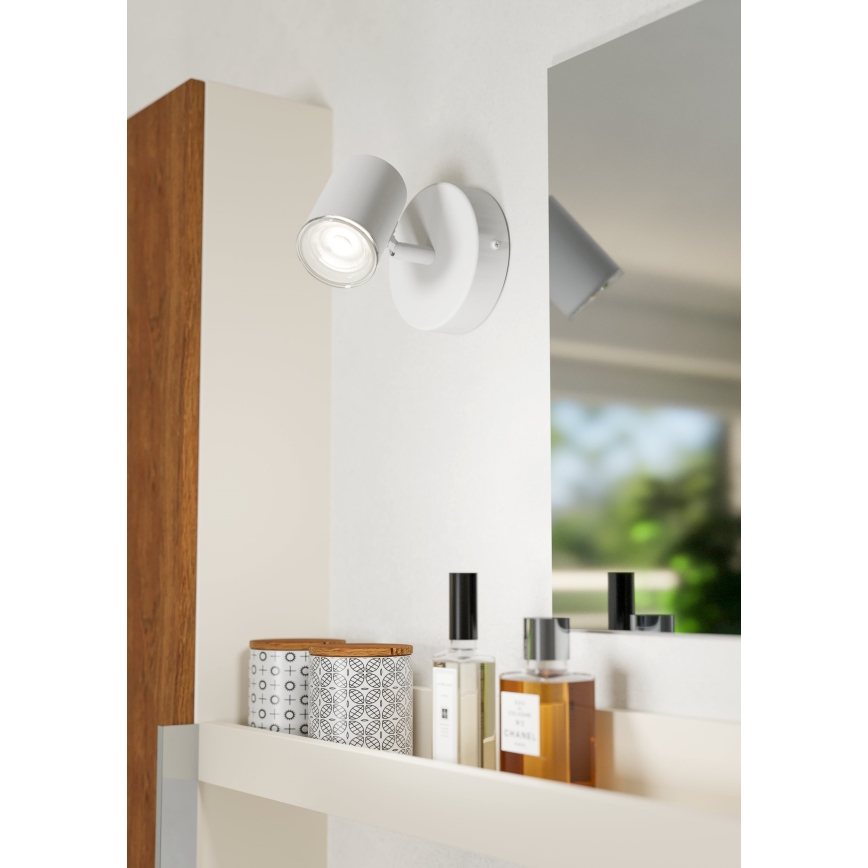 Eglo - Aplica spot de perete pentru baie 1xGU10/5W/230V IP44 albă