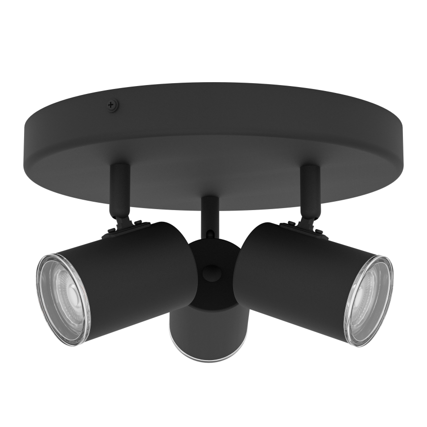 Eglo - Spot pentru baie, 3x GU10, 5W, 230V, Ø25 cm, IP44, negru