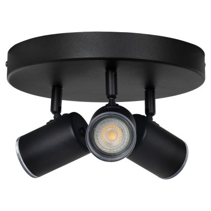 Eglo - Spot pentru baie, 3x GU10, 5W, 230V, Ø25 cm, IP44, negru