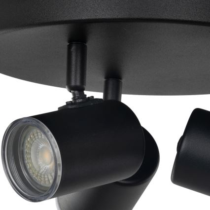 Eglo - Spot pentru baie, 3x GU10, 5W, 230V, Ø25 cm, IP44, negru