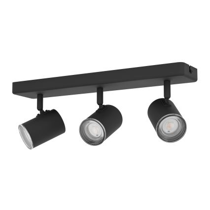 Eglo - Spot pentru baie, 3 x GU10, 5 W, 230 V, IP44, negru