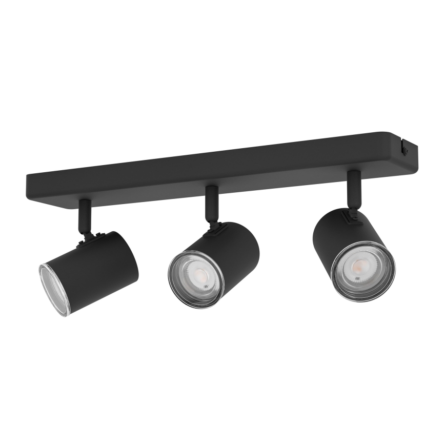 Eglo - Spot pentru baie, 3 x GU10, 5 W, 230 V, IP44, negru