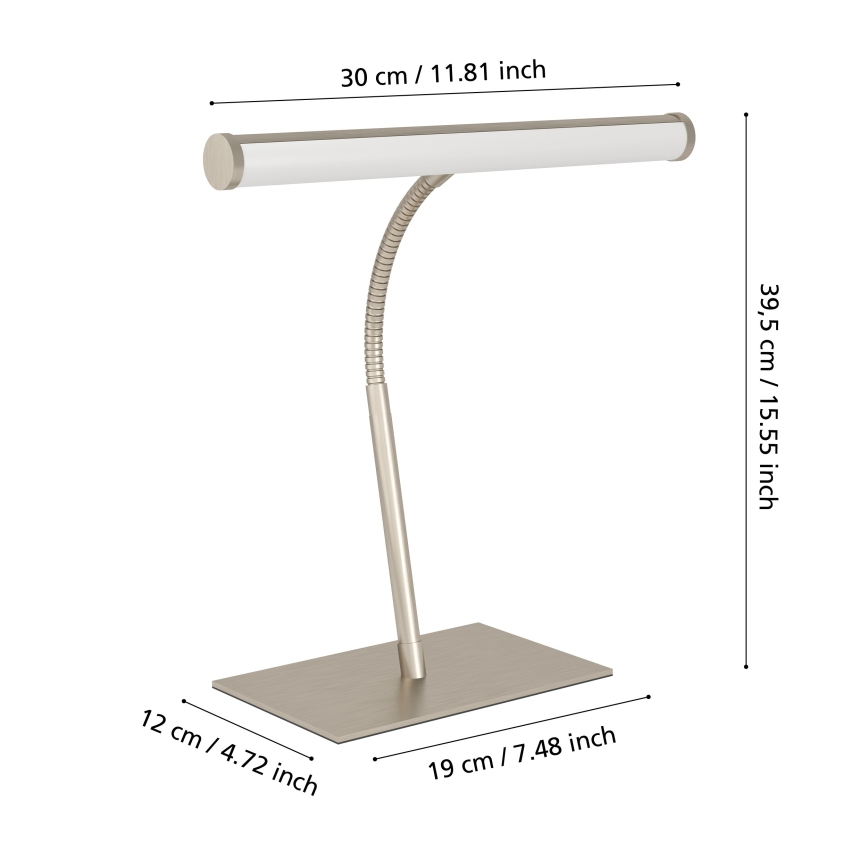 Eglo - Lampă de birou tactilă reglabilă LED/5W/230V 2700/4000/6500K crom mat