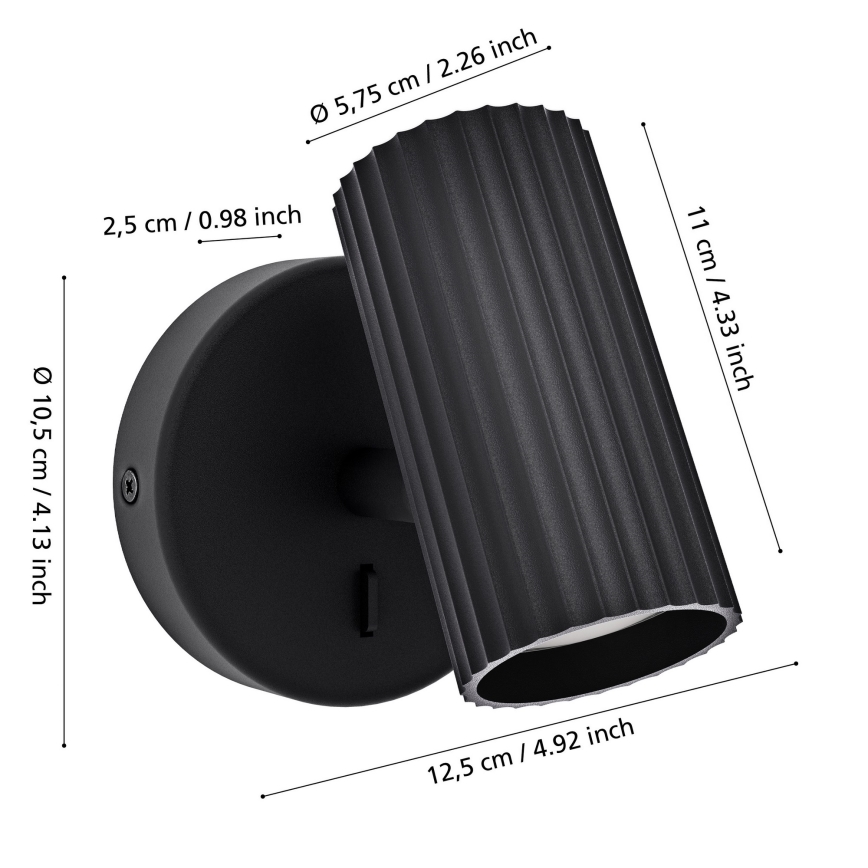 Eglo - Aplica spot pentru perete 1xGU10/5W/230V, neagră