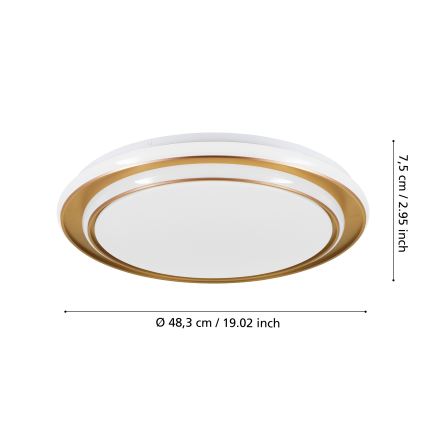 Eglo - Plafonieră LED/36W/230V 2700/4000/6500K Ø 49 cm, auriu