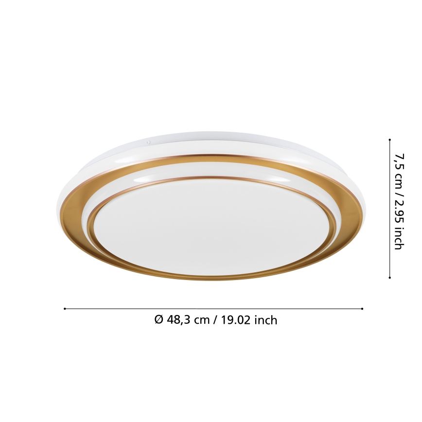 Eglo - Plafonieră LED/36W/230V 2700/4000/6500K Ø 49 cm, auriu