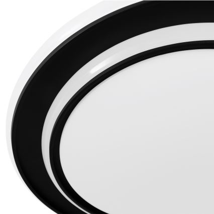 Eglo - Plafonieră LED, 24W, 230V, 2700/4000/6500K, Ø 40 cm, negru