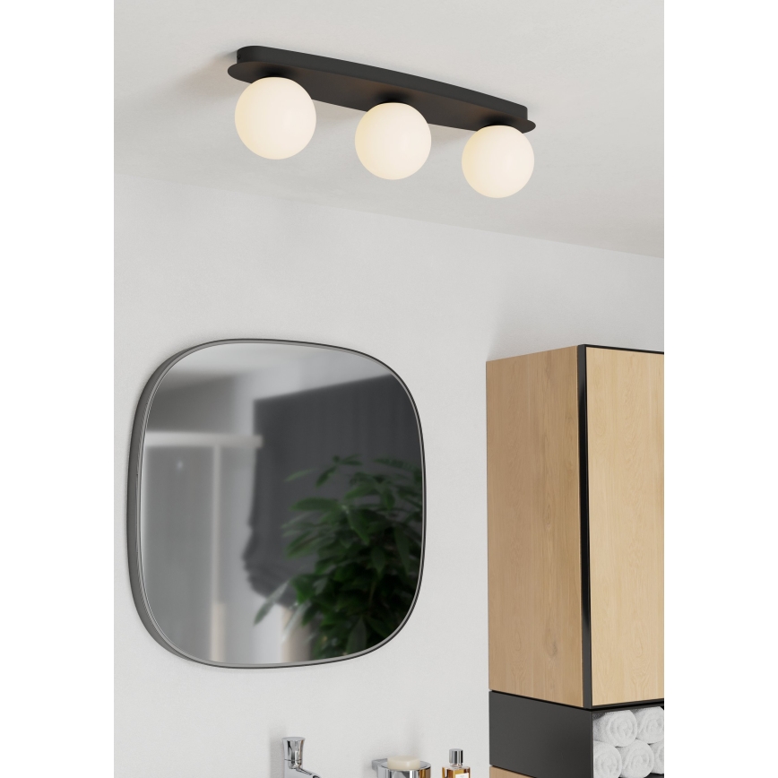 Eglo - Plafonieră LED pentru baie 3xG9/4,2W/230V IP44 neagră