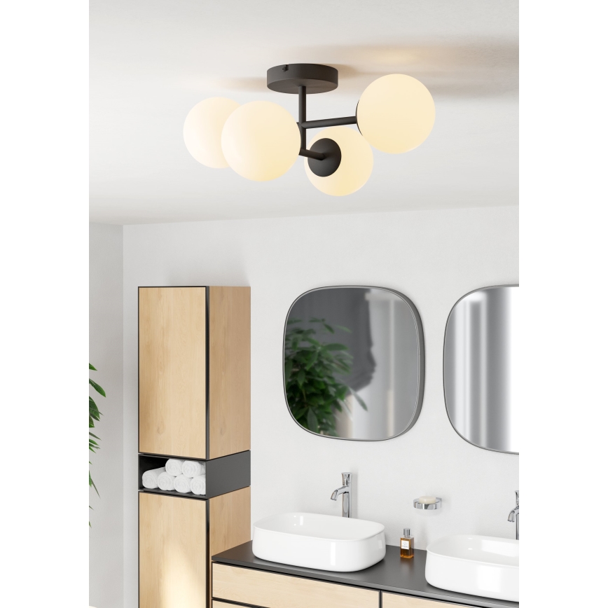 Eglo - Plafonieră LED aplicată pentru baie, 4xG9/4,2W/230V, IP44, negru