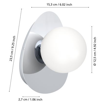 Eglo - Aplică LED de perete pentru baie 1xG9/4,2W/230V IP44 crom lucios