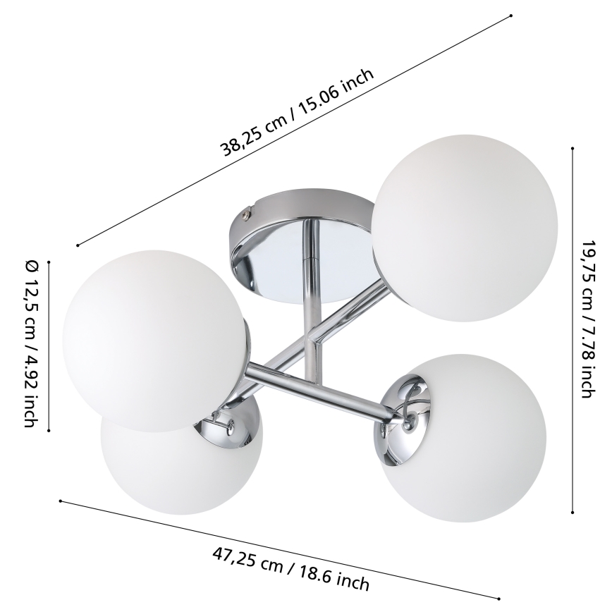 Eglo - Plafonieră LED aplicată pentru baie 4xG9/4,2W/230V IP44 crom lucios