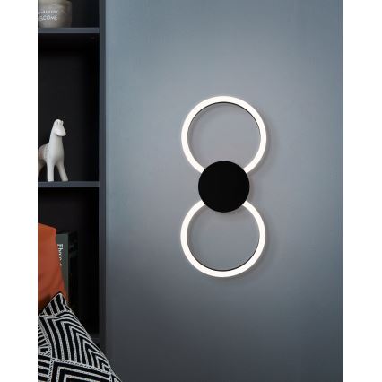 Eglo - Aplică de perete LED/20W/230V + LED/0,91W, negru