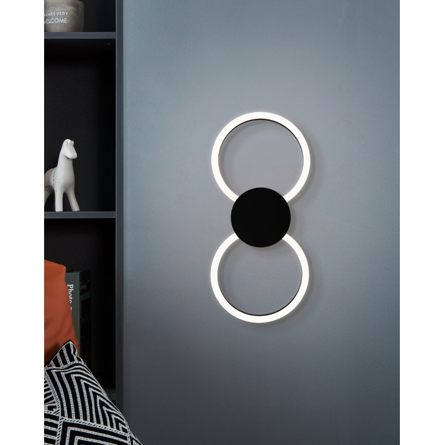 Eglo - Aplică de perete LED/20W/230V + LED/0,91W, negru