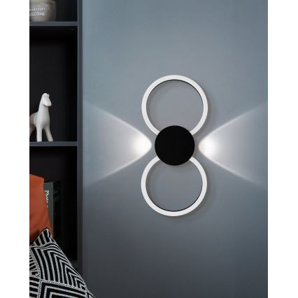 Eglo - Aplică de perete LED/20W/230V + LED/0,91W, negru