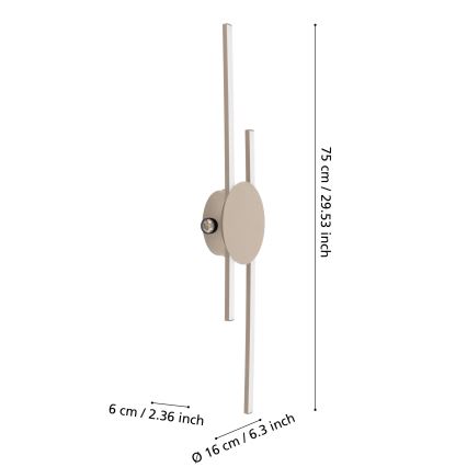 Eglo - Aplică de perete LED/20W/230V + LED/0,91W bej