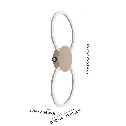 Eglo - Aplica de perete LED/20W/230V + LED/0,91W bej