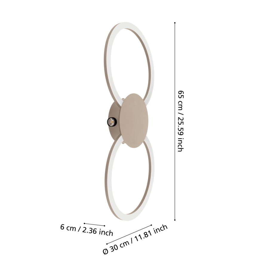 Eglo - Aplica de perete LED/20W/230V + LED/0,91W bej