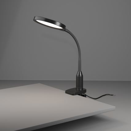 Eglo - Lampă LED flexibilă cu clemă, dimabilă, 5,5 W, 230 V, 2700/4000/6500 K, negru