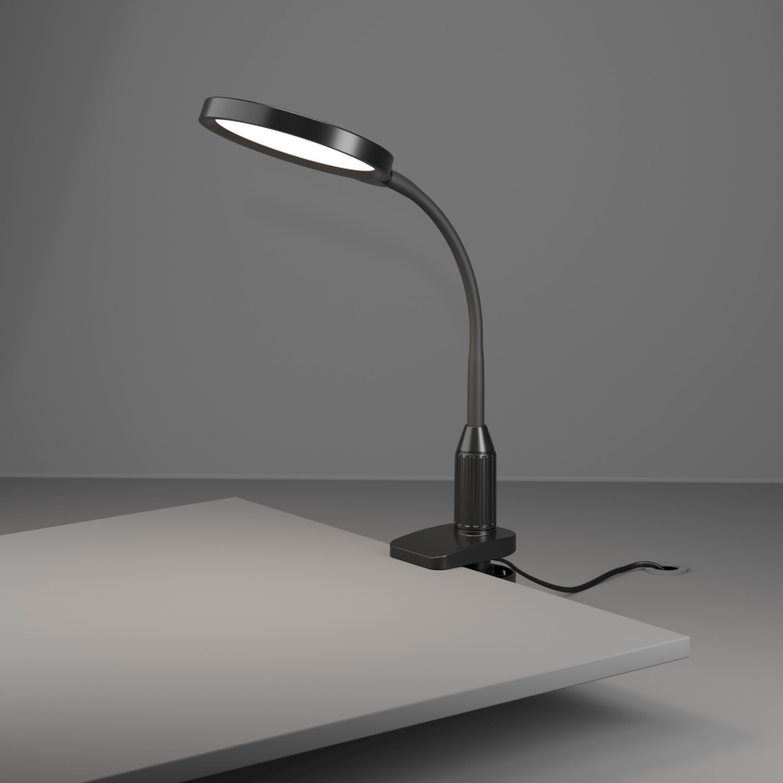 Eglo - Lampă LED flexibilă cu clemă, dimabilă, 5,5 W, 230 V, 2700/4000/6500 K, negru