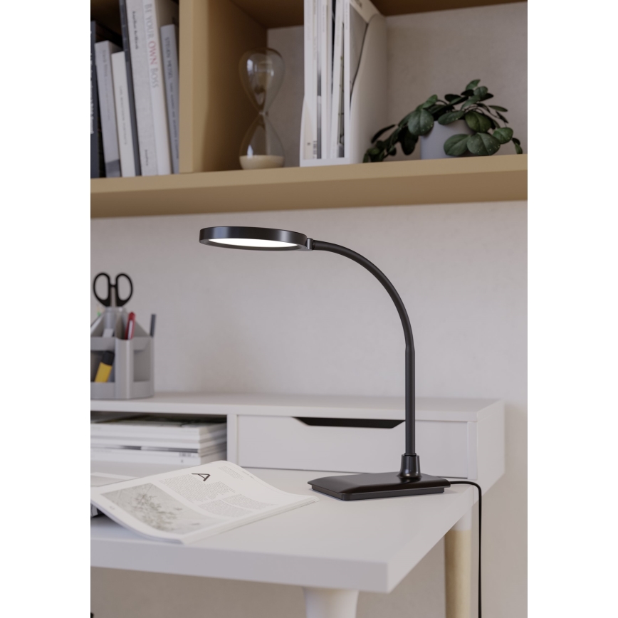 Eglo - Lampă de birou flexibilă reglabilă LED/5,5W/230V 2700/4000/6500K negru