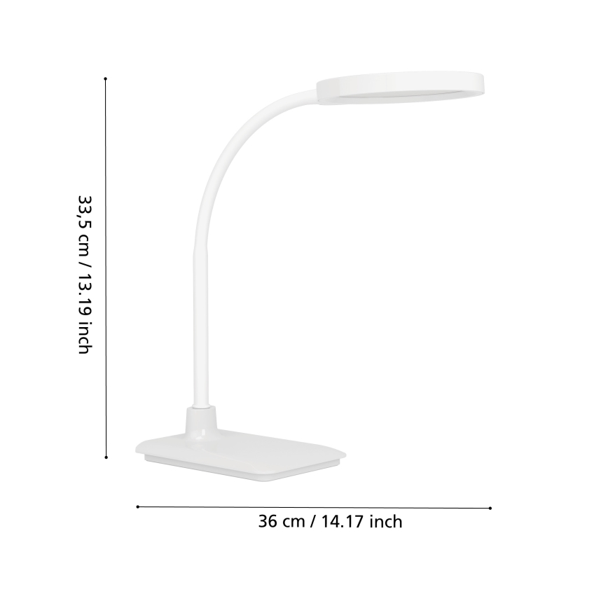 Eglo - Lampă LED de birou flexibilă, dimmabilă LED/5,5W/230V 2700/4000/6500K albă