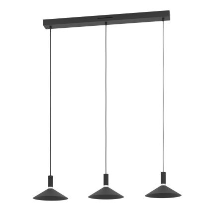 Eglo - Lustră LED RGBW dimerizabilă suspendată pe cablu, 3 x LED/7,5 W, 230 V, 2700–6500 K, negru