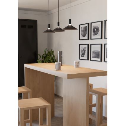 Eglo - Lustră LED RGBW dimerizabilă suspendată pe cablu, 3 x LED/7,5 W, 230 V, 2700–6500 K, negru