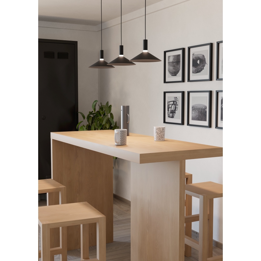 Eglo - Lustră LED RGBW dimerizabilă suspendată pe cablu, 3 x LED/7,5 W, 230 V, 2700–6500 K, negru