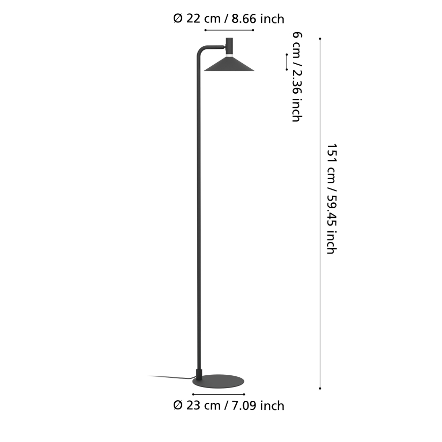 Eglo - Lampă de podea LED RGBW dimabilă, 7,5W, 230V, 2700-6500K, negru