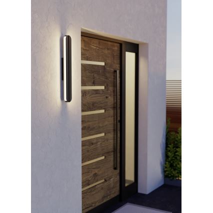 Eglo - Aplică de perete pentru exterior LED/10,5W/230V IP44 2700/4000/6500K neagră