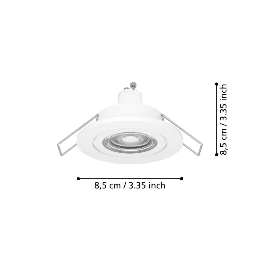 Eglo - Lampă spot LED încastrată pentru baie, 1x GU10/4,5W/230V, IP44, albă