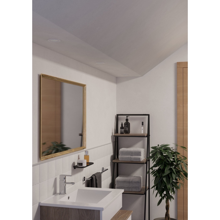 Eglo - Set de 3 spoturi LED încastrate de tavan pentru baie, 1x GU10/4,5W/230V, IP44, albe