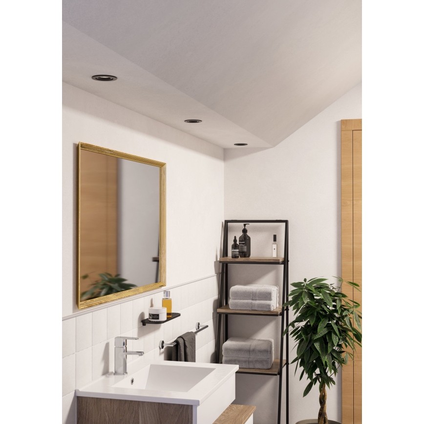 Eglo - Spot LED încastrat pentru baie, 1x GU10/4,5W/230V, IP44, negru